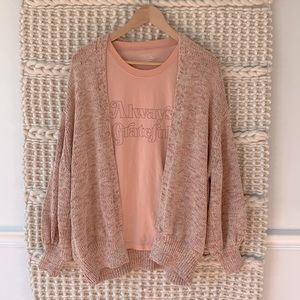 Chunky Boho Pink Sweater & Graphic Tee Combo